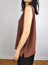 Load image into Gallery viewer, The Silk Brown Sleeveless Vest | Vintage plain cami tank top M
