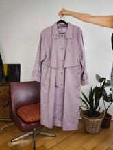 Load image into Gallery viewer, Vintage purple lila trench coat long maxi length light women M
