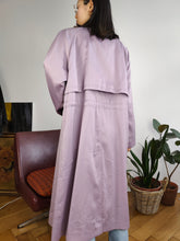 Load image into Gallery viewer, Vintage purple lila trench coat long maxi length light women M
