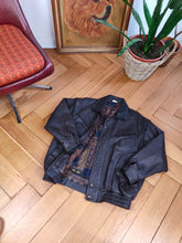 Lade das Bild in den Galerie-Viewer, Vintage 2-in-1-Bomberweste aus echtem Leder, braun, Unisex, Größe ML
