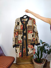Load image into Gallery viewer, Vintage Creations Pauquet horse print light blazer jacket baroque crazy pattern cardigan women L
