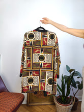 Load image into Gallery viewer, Vintage Creations Pauquet horse print light blazer jacket baroque crazy pattern cardigan women L
