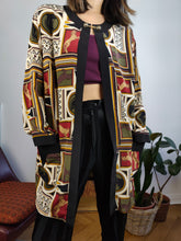Load image into Gallery viewer, Vintage Creations Pauquet horse print light blazer jacket baroque crazy pattern cardigan women L

