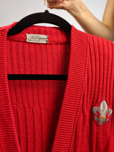 Lade das Bild in den Galerie-Viewer, Vintage Les Copains 100 % Wolle Designer Strickjacke Jacke rot gestrickter Pullover Pullover S
