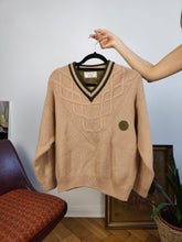Lade das Bild in den Galerie-Viewer, Vintage-Pullover aus Wollmischung mit Zopfmuster, V-Ausschnitt, College-Rosa, einfarbig, Herbst-Winter-Strickpullover, Malagida M
