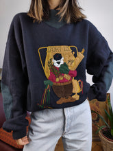 Load image into Gallery viewer, The Sport Ice Iceberg Bear Sweater | Vintage 90s wool blend rare designer Iceberg Golf Teddy pullover knitted jumper embroidery blue men unisex L
