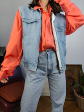 Load image into Gallery viewer, Vintage 100% silk shirt blouse orange long sleeve button up plain unisex men L
