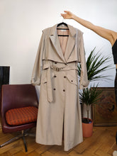 Load image into Gallery viewer, Vintage trench coat beige cream light jacket oversized long maxi Together DE40 M
