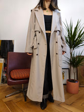Load image into Gallery viewer, Vintage trench coat beige cream light jacket oversized long maxi Together DE40 M
