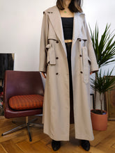 Load image into Gallery viewer, Vintage trench coat beige cream light jacket oversized long maxi Together DE40 M
