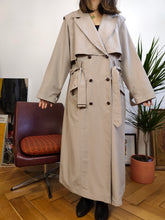 Load image into Gallery viewer, Vintage trench coat beige cream light jacket oversized long maxi Together DE40 M
