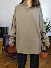 Load image into Gallery viewer, Vintage Ralph Lauren beige brown long sleeve polo shirt cotton sweater unisex men XXL

