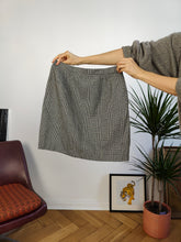 Load image into Gallery viewer, Vintage Luisa Spagnoli wool tartan checker check mini skirt grey designer made in Italy IT44
