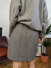 Load image into Gallery viewer, Vintage Luisa Spagnoli wool tartan checker check mini skirt grey designer made in Italy IT44
