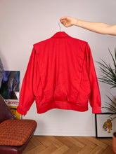 Load image into Gallery viewer, Vintage viscose short jacket red plain crop military blazer batwing sleeves women M
