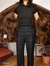 Load image into Gallery viewer, Vintage genuine shearling leather coat brown sheepskin lambskin suede sherpa Italy 50 L-XL
