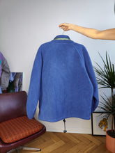 Load image into Gallery viewer, Vintage fleece jacket pullover jumper cardigan plain blue thick Alpes unisex men L
