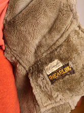 Load image into Gallery viewer, Vintage genuine shearling leather coat brown sheepskin lambskin sherpa S
