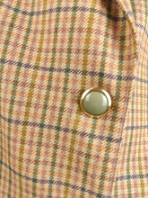 Load image into Gallery viewer, Vintage cashmere wool blend blazer brown beige checker check tartan pattern jacket women IT50 M-L
