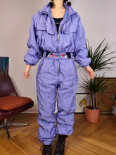 Load image into Gallery viewer, Vintage Belfe ski suit snow snowboard winter sport onesie overall jumpsuit purple lila IT50 M-L
