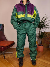 Load image into Gallery viewer, Vintage Brugi ski suit snow snowboard winter sport onesie overall jumpsuit green IT50 US M EU L
