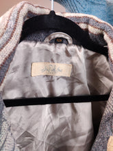 Load image into Gallery viewer, Vintage wool blend dog pattern coat warm jacket doggy animal autumn winter grey navajo L
