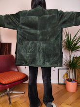 Load image into Gallery viewer, Vintage genuine suede leather coat green padded warm thick winter jacket Henri Rossi IT48 M-L
