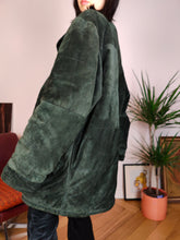 Load image into Gallery viewer, Vintage genuine suede leather coat green padded warm thick winter jacket Henri Rossi IT48 M-L
