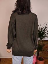 Load image into Gallery viewer, Vintage argyle merino wool polo collar sweater knit pullover jumper khaki green brown yellow diamonds M

