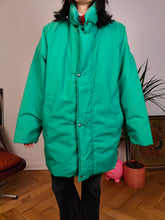 Load image into Gallery viewer, Vintage Moncler designer down jacket parka warm winter sport turquoise green ski unisex men 3 L
