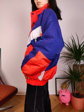 Load image into Gallery viewer, Vintage Sergio Tacchini ski jacket warm winter orange purple coat snow sport designer unisex men M
