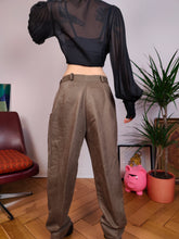 Load image into Gallery viewer, Vintage trouser pants beige brown tailored women IT48 M
