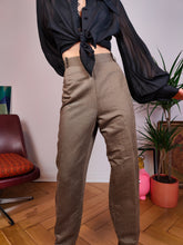 Lade das Bild in den Galerie-Viewer, Vintage-Hose beige braun maßgeschneiderte Damen IT48 M
