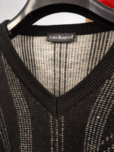 Load image into Gallery viewer, Vintage Cacharel designer wool blend sweater knit black white pattern pullover jumper women men unisex L
