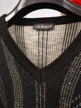 Lade das Bild in den Galerie-Viewer, Vintage Cacharel designer wool blend sweater knit black white pattern pullover jumper women men unisex L
