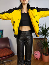 Load image into Gallery viewer, Vintage rare Bieffe racing bomber jacket race yellow black padded sport crop designer S
