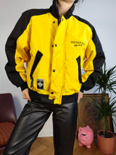Load image into Gallery viewer, Vintage rare Bieffe racing bomber jacket race yellow black padded sport crop designer S
