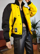 Lade das Bild in den Galerie-Viewer, Vintage rare Bieffe racing bomber jacket race yellow black padded sport crop designer S
