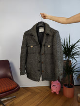 Load image into Gallery viewer, Vintage Moschino Jeans designer wool knit grey blazer shirt jacket coat IT 44 S-M
