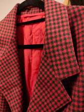 Load image into Gallery viewer, Vintage wool red blazer check checker pattern pattern jacket women M-L
