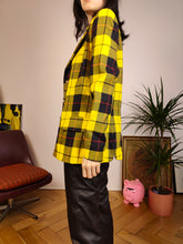 Lade das Bild in den Galerie-Viewer, Vintage 100% wool blazer yellow check checker pattern tartan Donna Mia Clueless jacket women IT46 S
