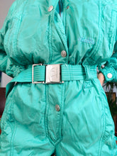 Lade das Bild in den Galerie-Viewer, Vintage Ellesse ski suit snow snowboard winter sport onesie overall jumpsuit turquoise mint green IT44 DE40 US10 EU S-M
