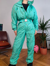 Lade das Bild in den Galerie-Viewer, Vintage Ellesse ski suit snow snowboard winter sport onesie overall jumpsuit turquoise mint green IT44 DE40 US10 EU S-M
