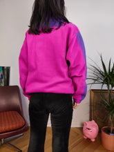 Lade das Bild in den Galerie-Viewer, Vintage Siemens fleece pullover jumper embroidery pink purple sweater women men unisex S

