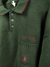 Load image into Gallery viewer, Vintage wool mix knit polo sweater green plain knitted pullover jumper embroidery logo women unisex men M
