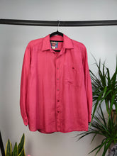 Load image into Gallery viewer, Vintage 100% silk shirt blouse red long sleeve button up plain Protest women S
