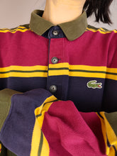 Lade das Bild in den Galerie-Viewer, Vintage Lacoste long sleeve polo shirt stripes green red blue rugby cotton sweater sweatshirt women unisex men 5 L-XL
