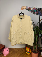Load image into Gallery viewer, Vintage light blouson jacket bomber beige yellow cream women unisex men XL
