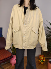 Load image into Gallery viewer, Vintage light blouson jacket bomber beige yellow cream women unisex men XL
