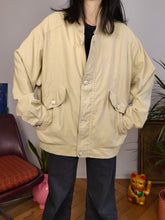 Load image into Gallery viewer, Vintage light blouson jacket bomber beige yellow cream women unisex men XL

